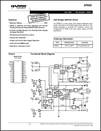 SP600 datasheet: Half Bridge 500VDC Driver SP600