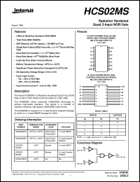 HCS02MS datasheet: Radiation Hardened Quad 2-Input NOR Gate HCS02MS