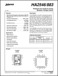 HA-2546/883 datasheet: Wideband Two Quadrant Analog Multiplier HA-2546/883
