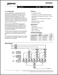 HSP48901 datasheet: 3 x 3 Image Filter HSP48901