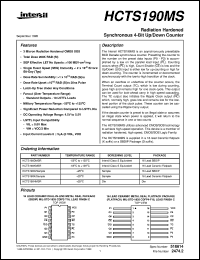 HCTS190MS datasheet: Radiation Hardened Synchronous 4-Bit Up/Down Counter HCTS190MS