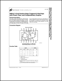 DM54L74J/883 datasheet: Dual Positive-Edge-Triggered D Flip-Flop with Preset, Clear and Complementary Outputs DM54L74J/883