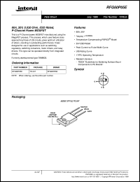 RFG60P05E datasheet: 60A, 50V, 0.030 Ohm, ESD Rated, P-Channel Power MOSFET RFG60P05E