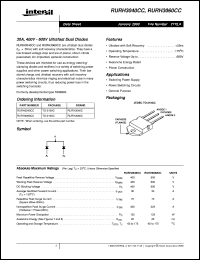 RURH3040CC datasheet: 30A, 400V - 600V Ultrafast Dual Diodes RURH3040CC