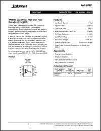 HA-2850 datasheet: 470MHz, Low Power, High Slew Rate Operational Amplifier FN2844.4 HA-2850