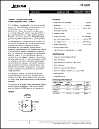 HA-5020 datasheet: 100MHz Current Feedback Video Amplifier With Disable FN2845.8 HA-5020
