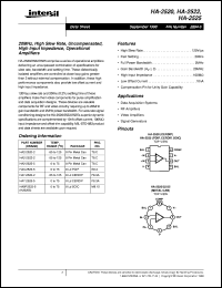 HA-2520 datasheet: 20MHz, High Slew Rate, Uncompensated, High Input Impedance, Operational Amplifiers HA-2520