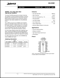 HA-2539 datasheet: 600MHz, Very High Slew Rate Operational Amplifier HA-2539