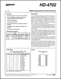 HD-4702 datasheet: CMOS Programmable Bit Rate Generator HD-4702