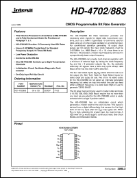 HD-4702/883 datasheet: CMOS Programmable Bit Rate Generator HD-4702/883