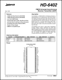 HD-6402 datasheet: CMOS Universal Asynchronous Receiver Transmitter HD-6402