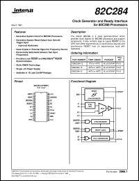 82C284 datasheet: Clock Generator and Ready Interface for 80C286 Processors 82C284