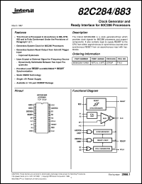82C284/883 datasheet: Clock Generator and Ready Interface for 80C286 Processors 82C284/883