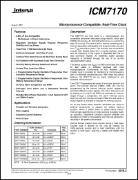 ICM7170 datasheet: Microprocessor-Compatible, Real-Time Clock ICM7170