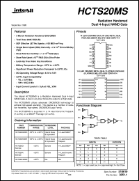 HCTS20MS datasheet: Radiation Hardened Dual 4-Input NAND Gate HCTS20MS