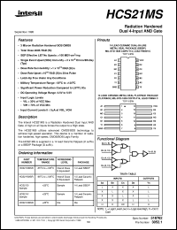 HCS21MS datasheet: Radiation Hardened Dual 4-Input AND Gate HCS21MS