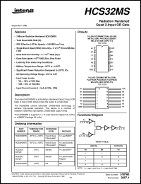 HCS32MS datasheet: Radiation Hardened Quad 2-Input OR Gate HCS32MS
