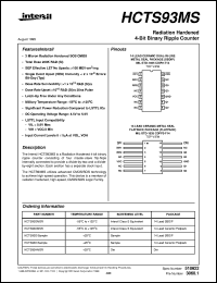 HCTS93MS datasheet: Radiation Hardened 4-Bit Binary Ripple Counter HCTS93MS