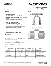 HCS253MS datasheet: Radiation Hardened  Dual 4-Input Multiplexer HCS253MS