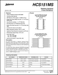 HCS151MS datasheet: Radiation Hardened  8-Input Multiplexer HCS151MS