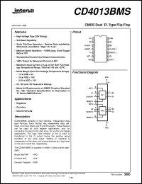 CD4013BMS datasheet: Radiation Hardened CMOS Dual `D-Type Flip-Flop CD4013BMS