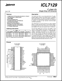 ICL7129 datasheet: 4 1/2 Digit LCD, Single-Chip A/D Converter ICL7129