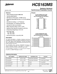 HCS163MS datasheet: Radiation Hardened Synchronous Presettable Counter HCS163MS