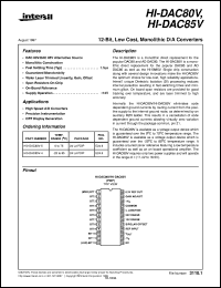 HI-DAC80V datasheet: 12-Bit, Low Cost, Monolithic D/A Converters HI-DAC80V