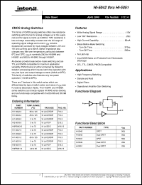 HI-5042 datasheet: CMOS Analog Switches HI-5042
