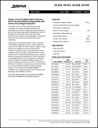 HI-547 datasheet: Single 16 and 8, Differential 8-Channel and 4-Channel CMOS Analog MUXs with Active Overvoltage Protection HI-547