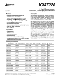 ICM7228 datasheet: 8-Digit, Microprocessor-Compatible, LED Display Decoder Driver ICM7228