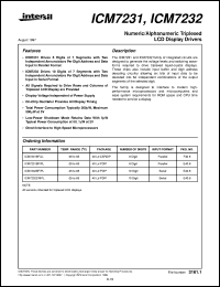 ICM7231 datasheet: Numeric/Alphanumeric Triplexed LCD Display Drivers ICM7231