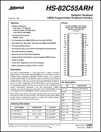 HS-82C55ARH datasheet: Radiation Hardened CMOS Programmable Peripheral Interface HS-82C55ARH