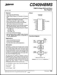 CD4094BMS datasheet: Radiation Hardened CMOS 8-Stage Shift-and-Store Bus Register CD4094BMS