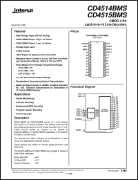 CD4514BMS datasheet: Radiation Hardened CMOS 4-Bit Latch/4-to-16 Line Decoders CD4514BMS