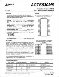 ACTS630MS datasheet: Radiation Hardened EDAC ACTS630MS