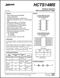 HCTS14MS datasheet: Radiation Hardened Hex Inverting Schmitt Trigger HCTS14MS