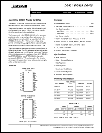 DG403 datasheet: Monolithic CMOS Analog Switches DG403