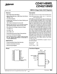 CD4014BMS datasheet: Radiation Hardened CMOS 8-Stage Static Shift Registers CD4014BMS