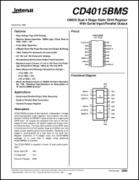 CD4015BMSFN3295 datasheet: Radiation Hardened CMOS Dual 4-Stage Static Shift Register With Serial Input/Parallel Output CD4015BMSFN3295