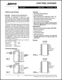 CD4022BMS datasheet: Radiation Hardened CMOS Counter/Dividers CD4022BMS