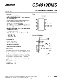 CD4019BMS datasheet: Radiation Hardened CMOS Quad AND/OR Select Gate CD4019BMS