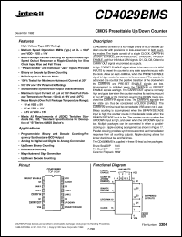 CD4029BMS datasheet: Radiation Hardened CMOS Presettable Up/Down Counter CD4029BMS