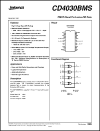 CD4030BMS datasheet: Radiation Hardened CMOS Quad Exclusive-OR Gate CD4030BMS