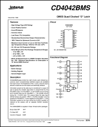 CD4042BMS datasheet: Radiation Hardened CMOS Quad Clocked D Latch CD4042BMS