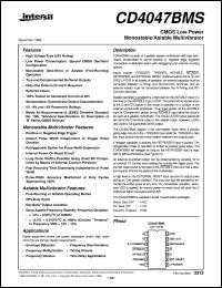 CD4047BMS datasheet: Radiation Hardened CMOS Low-Power Monostable/Astable Multivibrator CD4047BMS