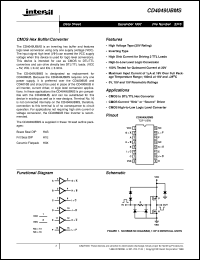 CD4049UBMS datasheet: Radiation Hardened CMOS Hex Buffer/Converter CD4049UBMS
