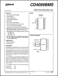 CD4099BMS datasheet: Radiation Hardened CMOS 8-Bit Addressable Latch CD4099BMS