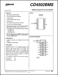 CD4502BMS datasheet: Radiation Hardened CMOS Strobed Hex Inverter/Buffer CD4502BMS