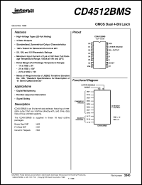 CD4512BMS datasheet: Radiation Hardened CMOS Dual 4-Bit Latch CD4512BMS